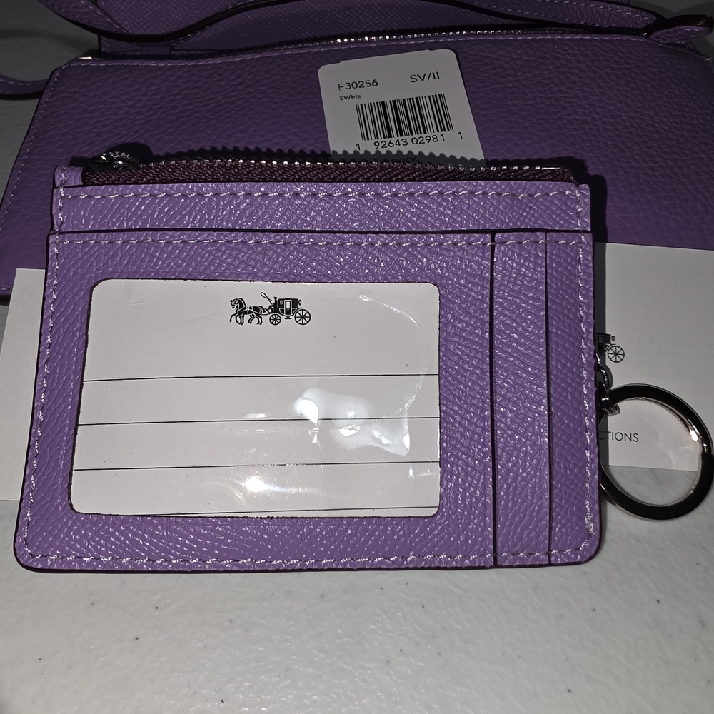 Coach Lavender Pebbled Leather Crossbody Clutch - Picture 11 of 11